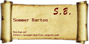 Sommer Bartos névjegykártya